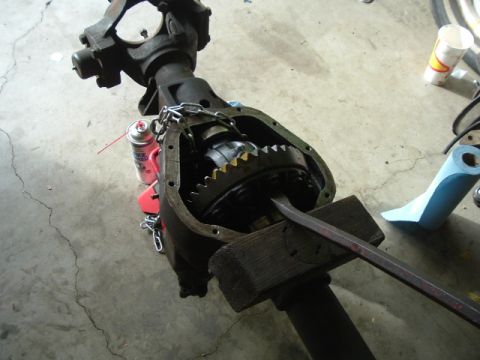 1989 Ford Bronco - Differential regear in progress, showing internal gears and tools.