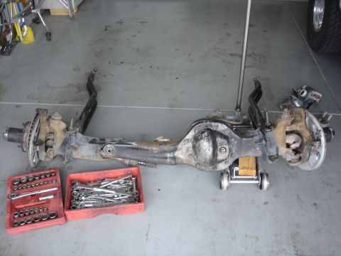 1996 Ford Bronco - TTB ready to go back in. New super runner radius arms attached. I replaced pivot bushings also while it was out.
