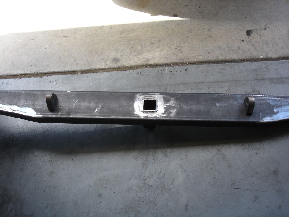 I'm also going to weld these shackle mounts on. The brackets that mount to the frame will go all the way through the bumper and be plug weded thruogh the front. Then I will weld these on in the same spot as the bracket so the load is transfered directley to the frame.