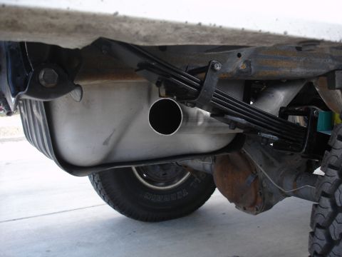 1996 Ford Bronco - I had to cut the tail pipe off to clear the deaver springs. I'll get it fixed later.