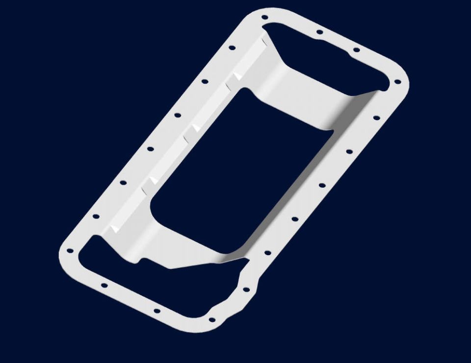 white oil pan gasket with bolt holes