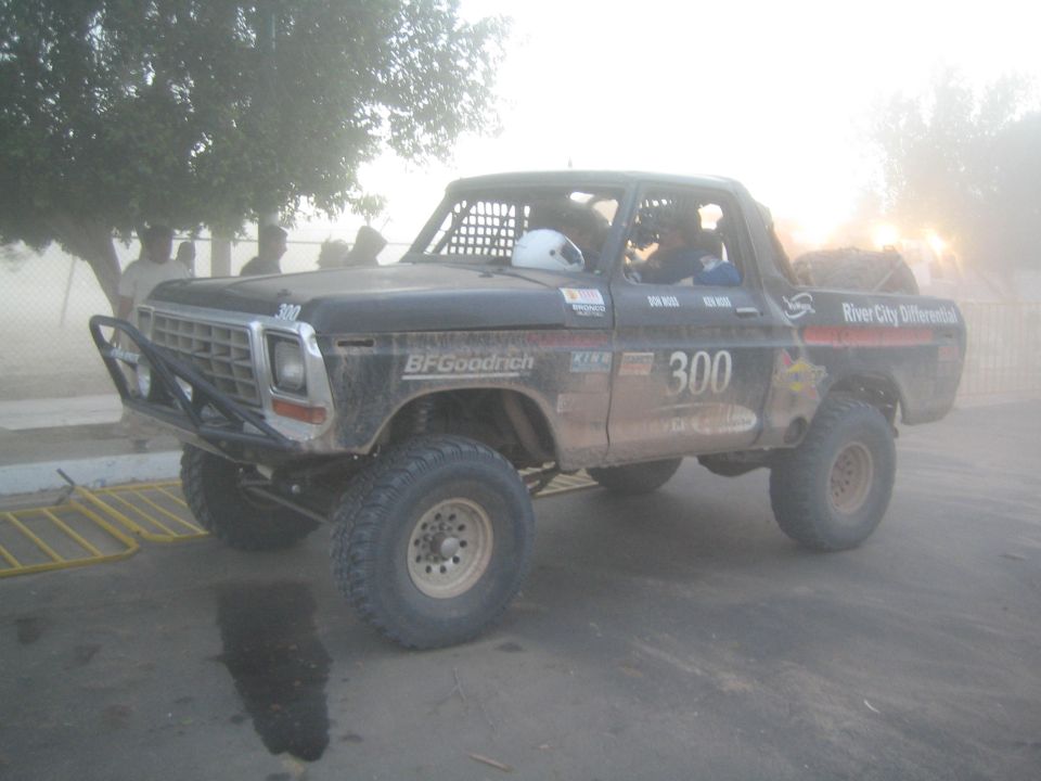 Black vintage Ford pickup off-road race truck number 300 with BFGoodrich decals