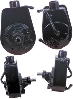 1991 Ford Bronco - Multiple angles of a black power steering pump are shown against a white background.