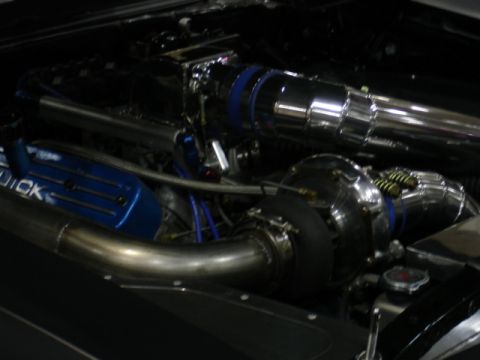 1981 Ford Mustang - Custom engine bay features a turbocharger and a blue valve cover with 'QUICK' branding.