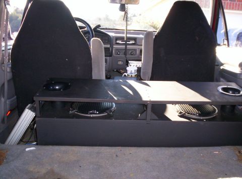 1995 Ford Bronco - Custom subwoofer enclosure installed in the interior of a 1992 Ford Bronco.