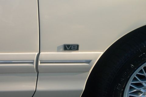 1996 Mercury Grand Marquis - A close up of my v8 emblem (s) Nabbed them off the 5.0 93 t-bird soon after purchasing They match the chrome/black Merc emblems nicely