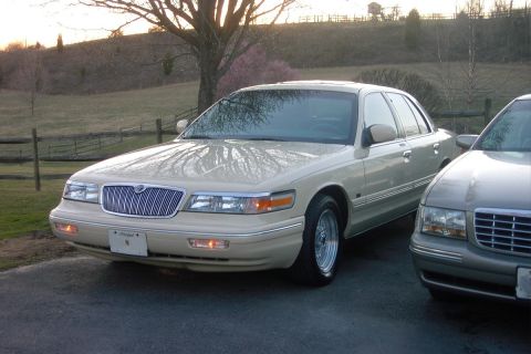 1996 Mercury Grand Marquis - Another LH front shot, darker outside in usual parking spot