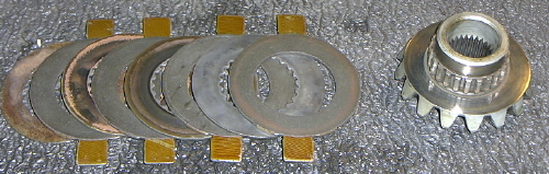 Stack of friction plates and a ring gear with splines