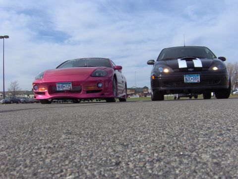 2002 Ford Focus - with a girls eclipse in fargo, she's cute too, and taken prolly lol