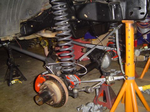 1989 Ford Bronco - Hung with the springs, staps and stands to get it all lined up