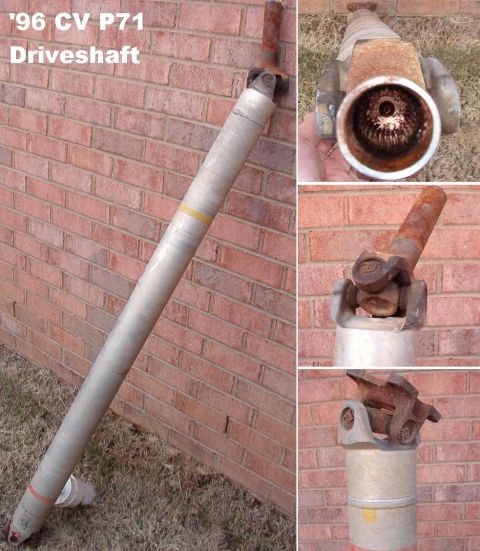 1994 Ford Crown Victoria - Aluminum Driveshaft from '96 CV P71 64 1/4" overall. U-joints are 55 1/4" apart center-to-center. No physical damage noted, other than mino…