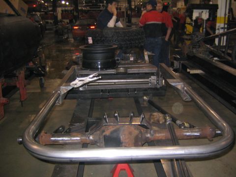 1978 Ford Bronco - Custom roll cage tubing and differential assembly in a workshop setting.