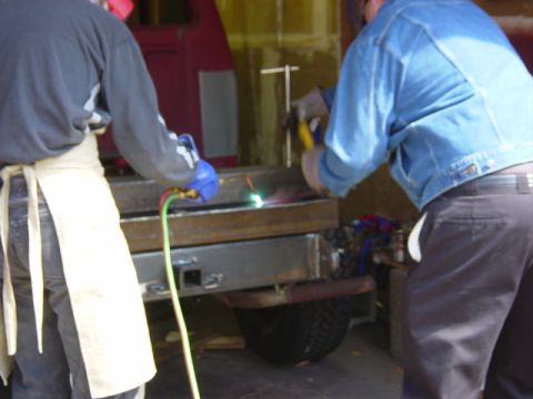 1991 Ford Bronco - I need a 2-1/2" flange at the backside of this plate, so we decided to see if we could clamp itt, heat it, and fold it over. I didn't know…