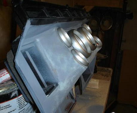 1984 Ford Bronco - A custom dashboard part, possibly for a vehicle, is shown with several circular vents.