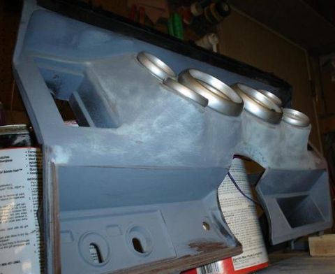 1984 Ford Bronco - Dashboard section with gauge openings and vents, likely prepped for custom work.
