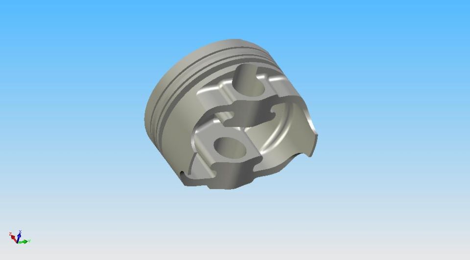 Piston part rendered against a blue background with Supermotors logo