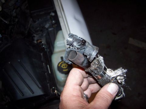 2000 Ford Crown Victoria - The former heater hose was as hard as a rock. I had to chip it off the tube. The hose was exposed (through the weldless gap in the metal tu…