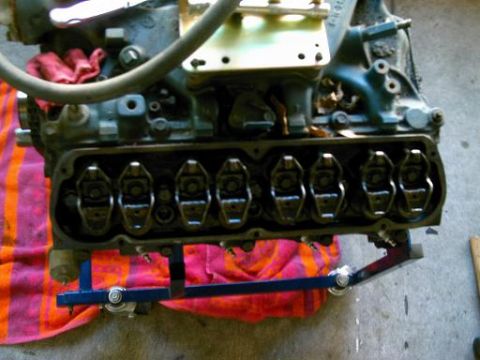 1986 Ford Bronco - Close-up of an engine's internal components with the cylinder head off.
