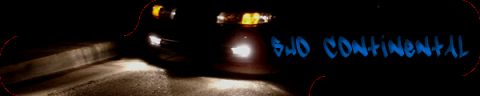 1993 Ford Taurus - A black vehicle is seen from the side, with blue graffiti spray-painted on its body that reads "BUD CONTINENTAL".