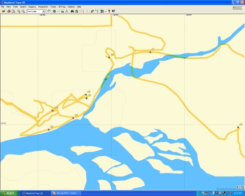 2003 Jeep TJ - This is a screenshot of a GPS mapping software, not a photo of a vehicle.