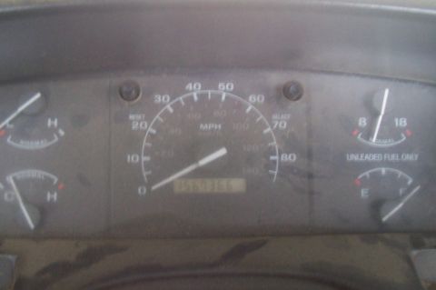 1994 Ford F-150 - Interior view of a truck's dashboard gauges, showing speed, fuel, and temperature readings.