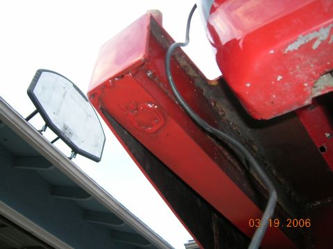 1985 Ford Bronco - shot of hinge mount from underneath.