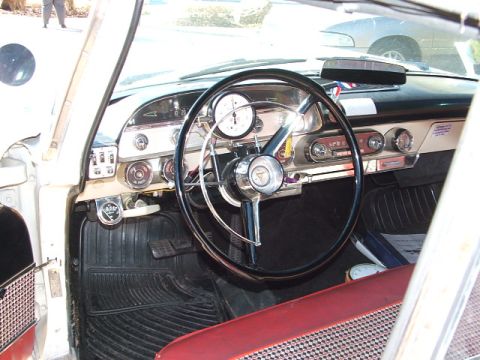 1966 Ford Ranchero - The interior of a 1957 Plymouth shows its classic dashboard and seating.