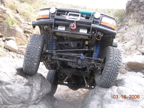 1994 Ford Bronco - This 1994 Ford Bronco navigates a rocky trail, its off-road capabilities.