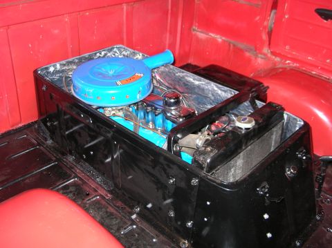 1963 Ford E100 - The Doghouse is finished, all insulated.