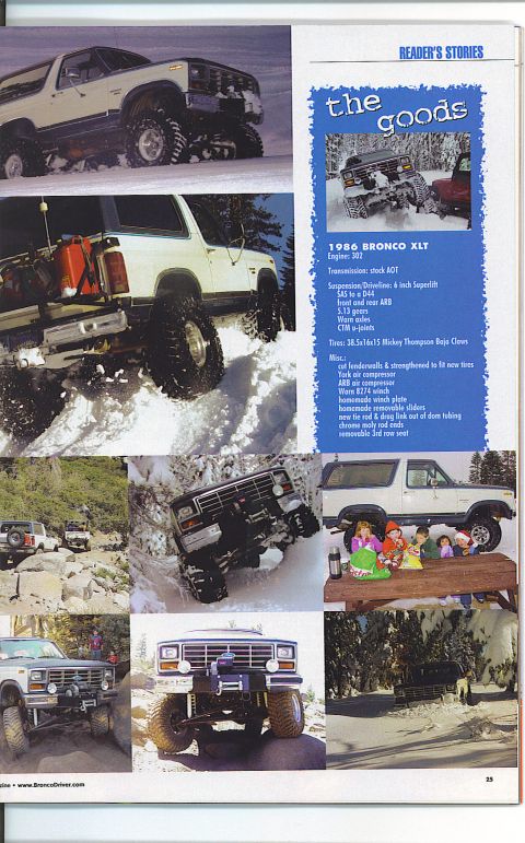 1991 Ford Bronco - A white Ford Bronco equipped with tracks navigates a snowy terrain.