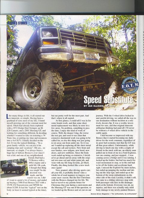 1991 Ford Bronco - 1991 Ford Bronco photographed off-road, angled up a dirt embankment with large tires.