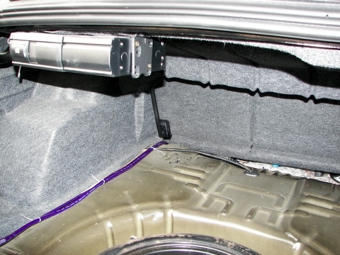 2000 Ford Taurus - Audio System Installation - Amplifier Power Wires passed below rear seat and through to trunk