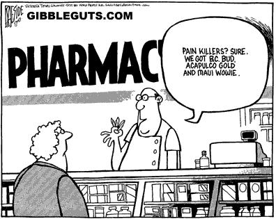 1985 Ford Bronco II - A pharmacist offers various strains of marijuana as pain relief options to a customer in a pharmacy.