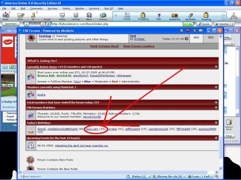 1993 Ford Bronco - Screenshot of the FSB Forums website, showing active users and forum statistics.