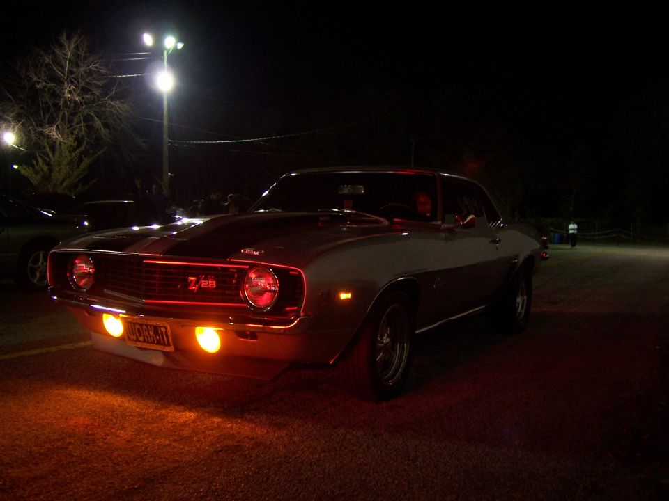 1969 Chevrolet Camaro Z/28 front view with orange lights