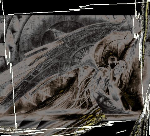 2004 Ford F-150 - Artistic rendering of an angelic figure with large wings against a dark, abstract backdrop.