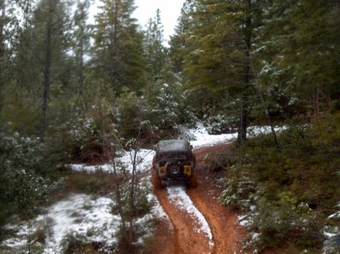 1993 Ford Bronco - Pretty steep little side track......Ed made it look easy. Those Krawlers really void the mud with ease.