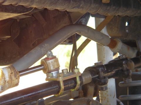 2002 Jeep Wrangler - Steering stabilizer shock absorber assembly on a Jeep Wrangler.