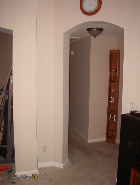 2004 Land Rover Land Rover - The small pocket between the column & the hall arch was an obvious spot for a small shelf, but its size & shape made a prefab unit impossib…