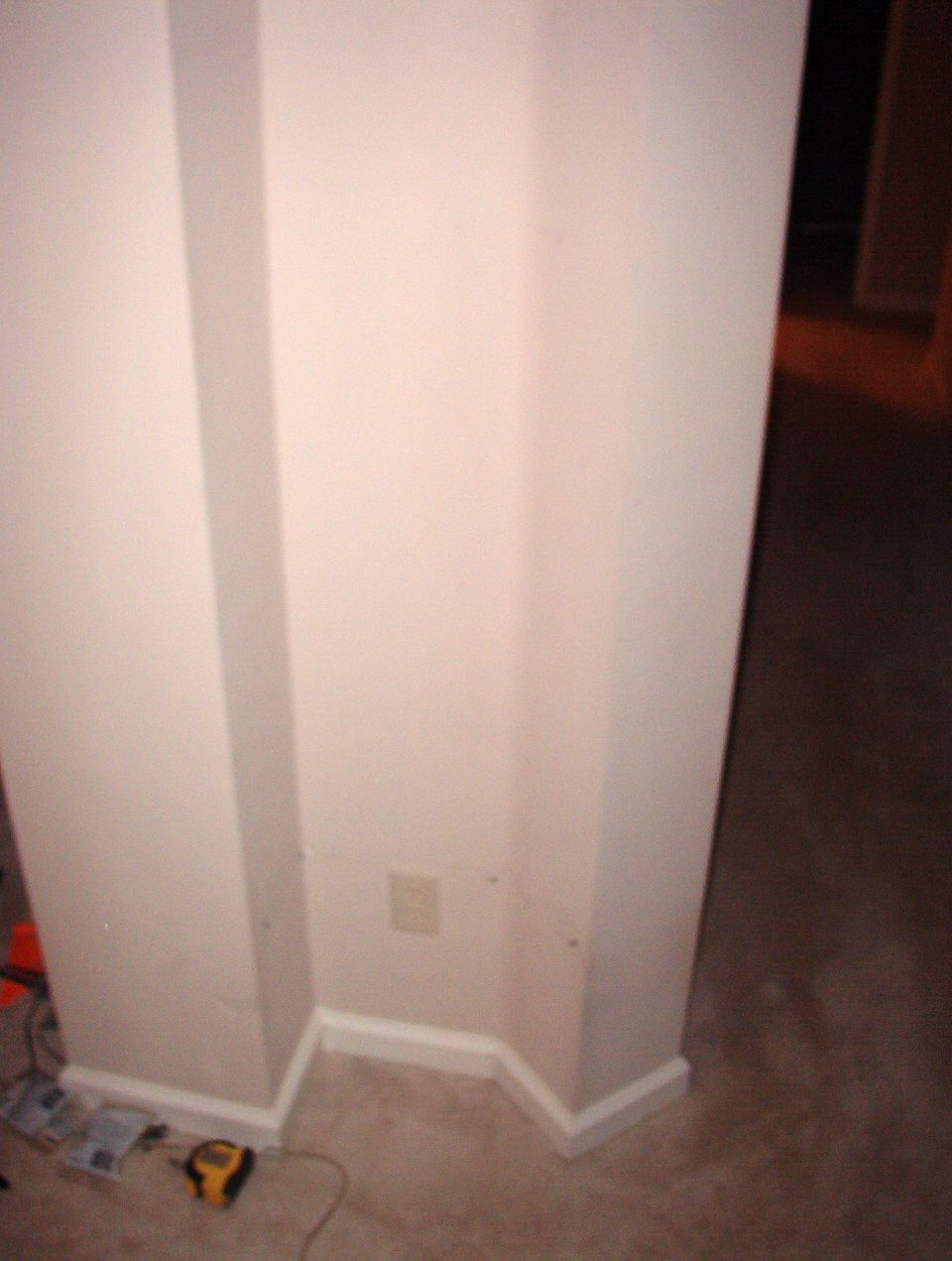 The corner isn't perfectly square; the sides aren't perfectly plumb or flat, & the curve isn't even.  Each shelf will have to be fitted to its location.