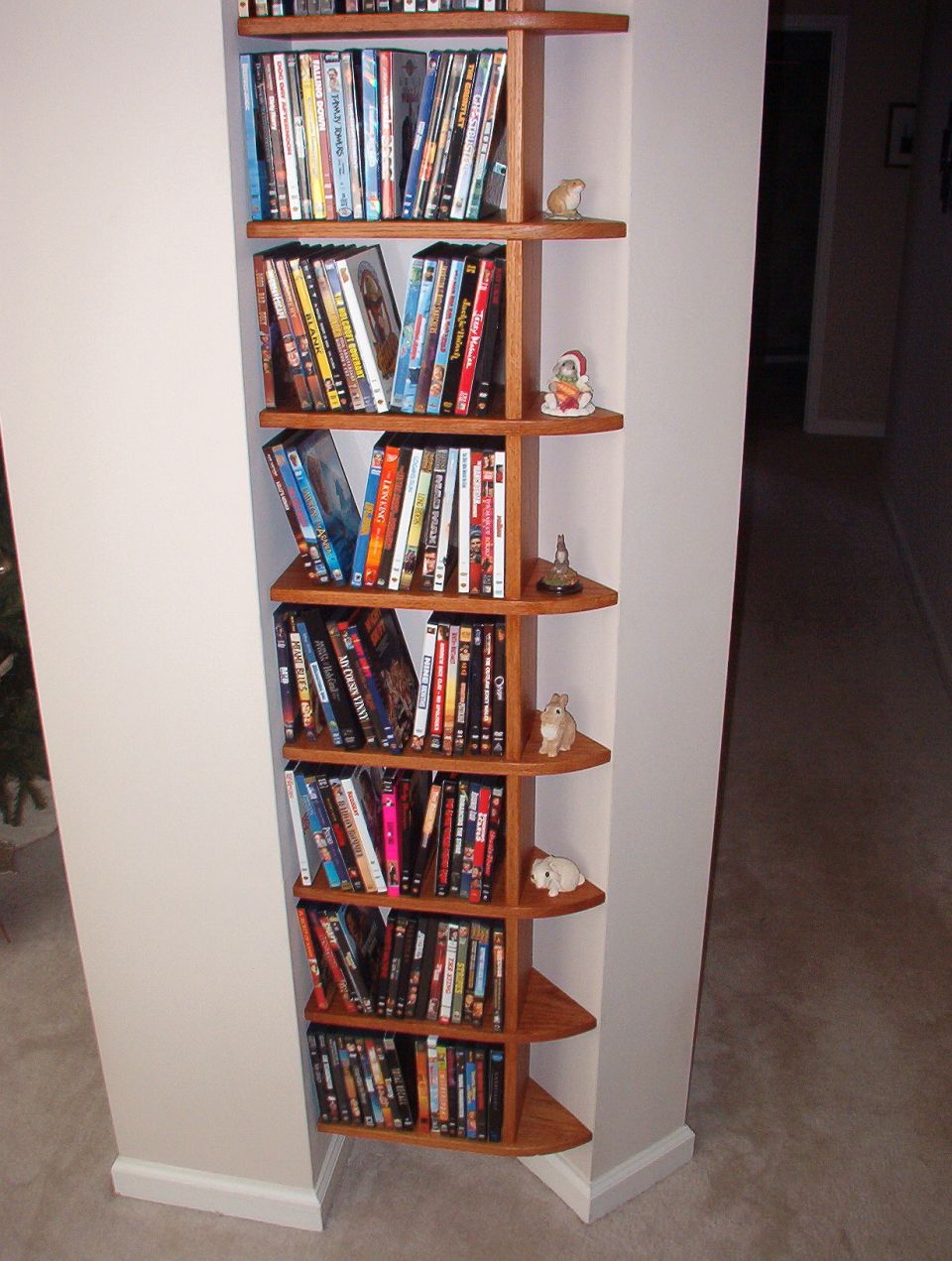 I didn't even attempt to hide the clips since they're all behind the DVDs anyway.  It's strong enough for me to climb.
