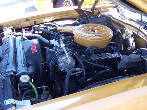 1973 Ford Ranchero - Engine shot left side.