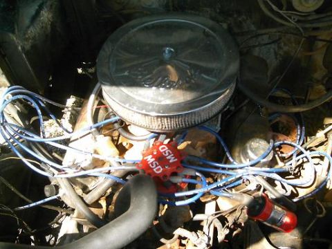 1986 Ford Bronco - MSD ignition components, including distributor cap and spark plug wires, are visible in the engine bay.