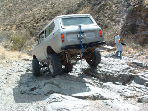 1981 Ford F-150 - An International Scout II navigates a rocky trail, demonstrating its off-road capabilities.