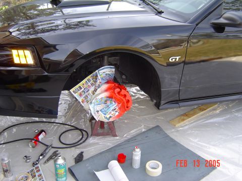 2003 Ford Mustang - Brakes being painted before hand