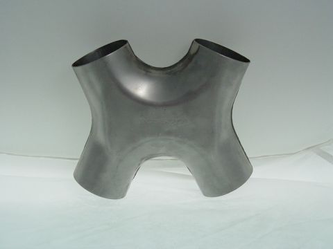1983 Ford Bronco - This is a metal exhaust y-pipe, likely for a vehicle's exhaust system.