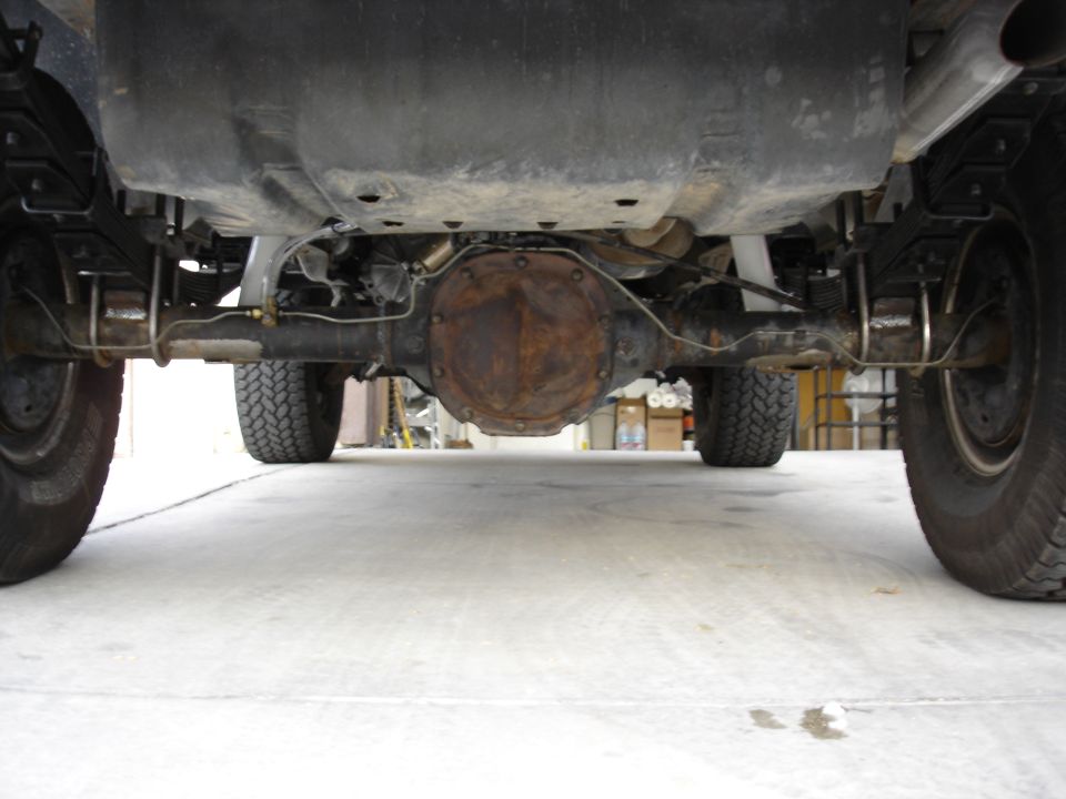 8.8 with welded axle tubes, relocated shock mounts,  Detroit locker, sierra axles, and 4.56 gears. I will install the T/A girdle when I change the gear oil in a couple hundred miles.