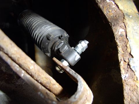 1990 Lincoln Town Car - The ultimate solution ! Drilled through the ball stud and threaded it to 1/4-UNC-20 and spun it out to 3/4" away from bracket. The two lock…