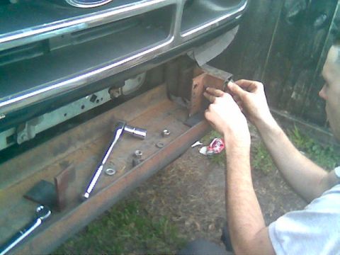 1992 Ford Bronco - Installing a winch on the front bumper of a 1992 Ford Bronco.