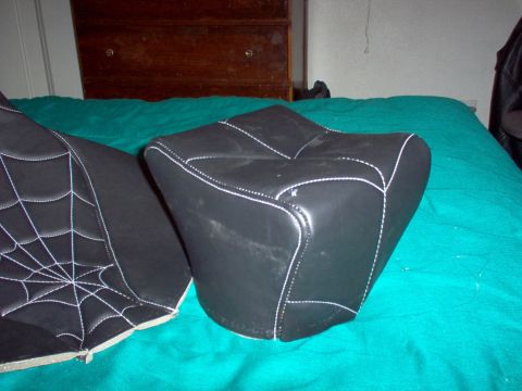 1994 Ford Probe - rear passenger seat cover for harley soft-tail continuation of spider web stiching